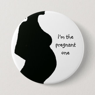 Zwangere vrouw Silhouette - Zwangere één Ronde Button 7,6 Cm