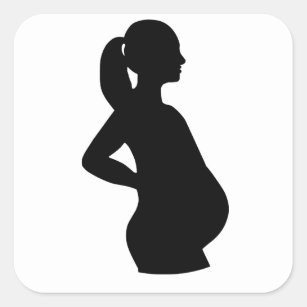 Zwangere vrouw vierkante sticker