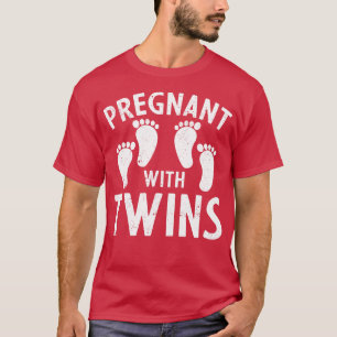 Zwangere vrouwen Baby tweelingen ouders T-shirt