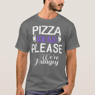 Zwangere vrouwen Baby Voetafdruk Pizza Lover T-shirt