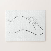 Zwangere vrouwen Lijn Kunst Modern Minimalistisch  Legpuzzel (Horizontaal)