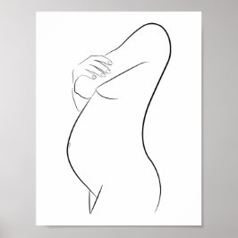 Zwangere vrouwen Lijn Kunst Modern Minimalistisch Poster