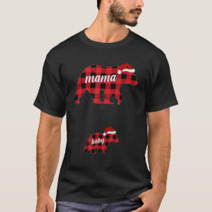 Zwangere vrouwen Mama Beer Zwangerschap Kerstmis P T-shirt
