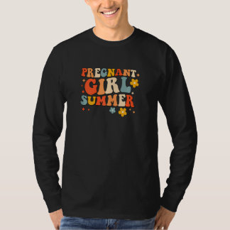 Zwangere Vrouwen Meisje Zomer, Baby Aankondiging, T-shirt