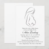 Zwangere vrouwen Profiel van het hart Baby shower  Kaart (Voorkant / Achterkant)