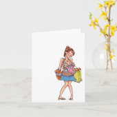 Zwangere vrouwen Winkelen Notecard Kaart (Gele Bloem)