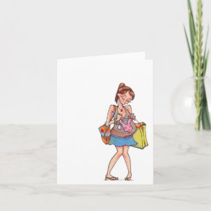 Zwangere vrouwen Winkelen Notecard Kaart