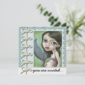 Zwangere zeemeermin kaart (Staand voorkant)