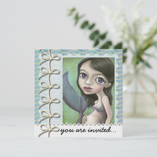 Zwangere zeemeermin kaart (Staand voorkant)