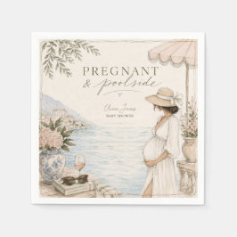 Zwangere & zwembad baby shower servet