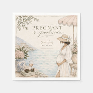 Zwangere & zwembad baby shower servet