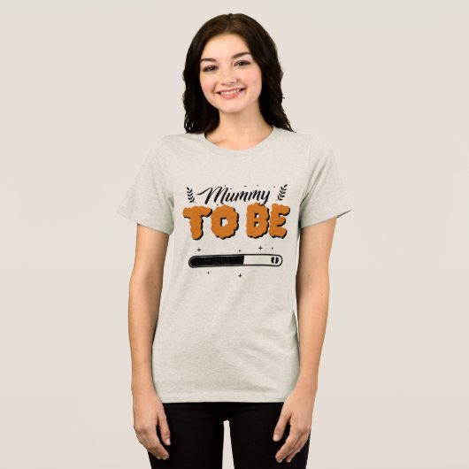 Zwangeren Halloween Tri-Blend Shirt (Voorkant volledig)