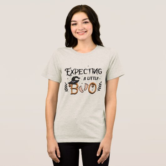 Zwangeren Halloween Tri-Blend Shirt (Voorkant volledig)