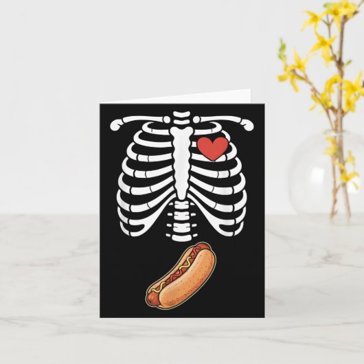 Zwangerschaft Skelet Hotdog Buik Bump Ribbenkast H Kaart (Gele Bloem)