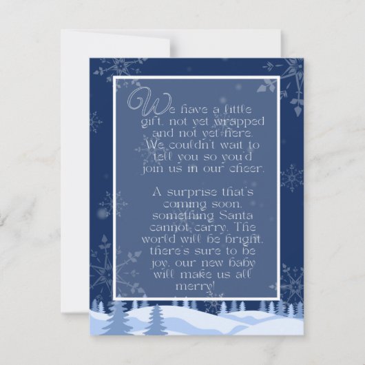 Zwangerschaftsaankondiging Gedicht | Platte Kerstk Feestdagenkaart (Voorkant)