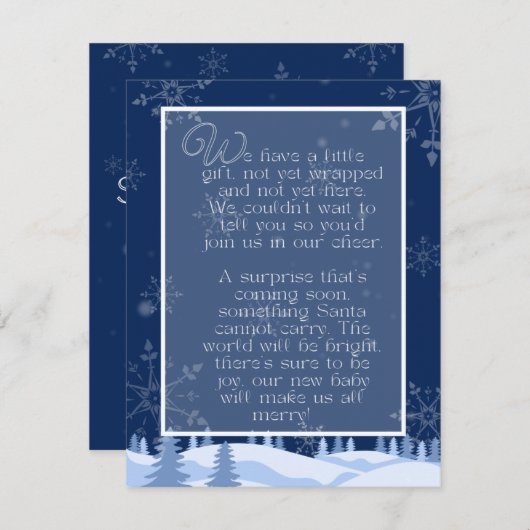 Zwangerschaftsaankondiging Gedicht | Platte Kerstk Feestdagenkaart (Voorkant / Achterkant)