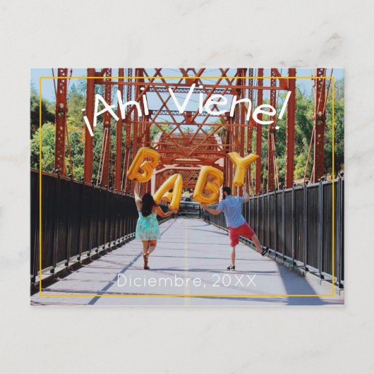 Zwangerschaftsaankondiging in het Spaans Aankondigingskaart (Voorkant)