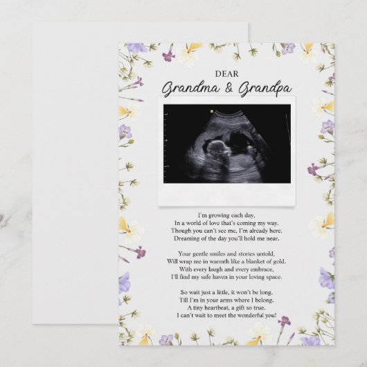 Zwangerschaftsbericht Gedicht aan grootouders Kaart (Voorkant / Achterkant)