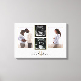 Zwangerschap 4 foto Collage Monogram Eerste Letter Canvas Afdruk