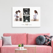 Zwangerschap 4 foto Collage Monogram Initiaal Canvas Afdruk (Insitu (Woonkamer))