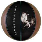 Zwangerschap Aankondiging Baby Sonogram Foto Basketbal (Verticaal)