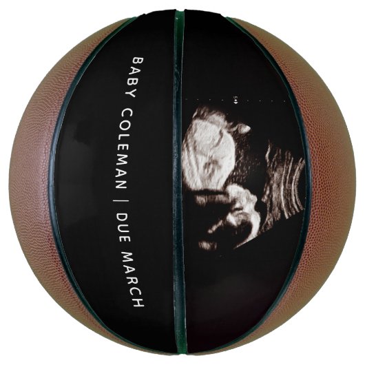 Zwangerschap Aankondiging Baby Sonogram Foto Basketbal (Verticaal)