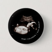Zwangerschap Aankondiging Baby Sonogram Foto Ronde Button 5,7 Cm (Voorkant)