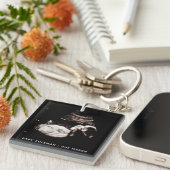 Zwangerschap Aankondiging Baby Sonogram Foto Sleutelhanger (Voorkant Rechts)