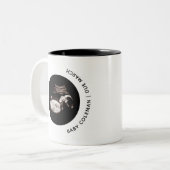 Zwangerschap Aankondiging Baby Sonogram Foto Tweekleurige Koffiemok (Voorkant links)