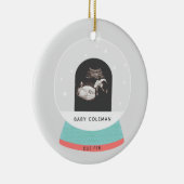 Zwangerschap Aankondiging Baby Sonogram Holiday Keramisch Ornament (Rechts)