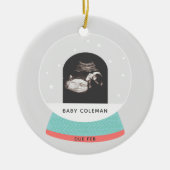 Zwangerschap Aankondiging Baby Sonogram Holiday Keramisch Ornament (Voorkant)