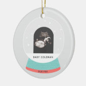 Zwangerschap Aankondiging Baby Sonogram Holiday Keramisch Ornament (Links)