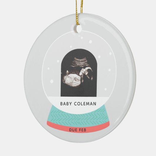 Zwangerschap Aankondiging Baby Sonogram Holiday Keramisch Ornament (Links)