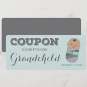 Zwangerschap Aankondiging Coupon Tan Grandchild (Voorkant / Achterkant)