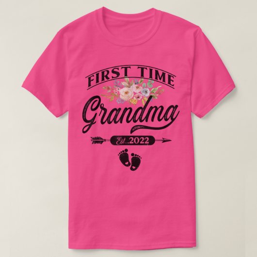 Zwangerschap Aankondiging eerste grootmoeder Oost T-shirt (Design voorkant)