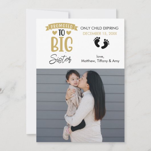 Zwangerschap Aankondiging Foto | Grote zuster (Voorkant)