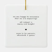 Zwangerschap Aankondiging Foto Kerstmis Keramisch Ornament (Achterkant)