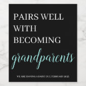Zwangerschap Aankondiging grootouders Wijnenlabel Wijn Etiket (Enkel label)