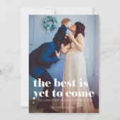 Zwangerschap Aankondiging, het beste is nog te kom Feestdagenkaart (Voorkant)