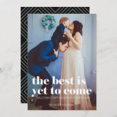 Zwangerschap Aankondiging, het beste is nog te kom Feestdagenkaart (Voorkant / Achterkant)