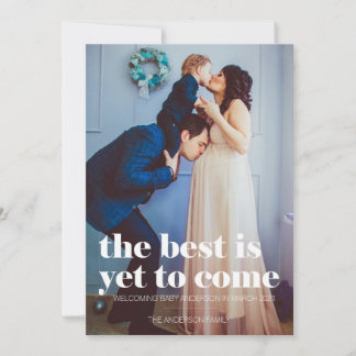 Zwangerschap Aankondiging, het beste is nog te kom Feestdagenkaart