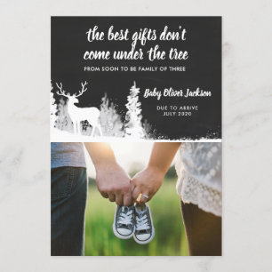 Zwangerschap Aankondiging Holiday Antler   Foto