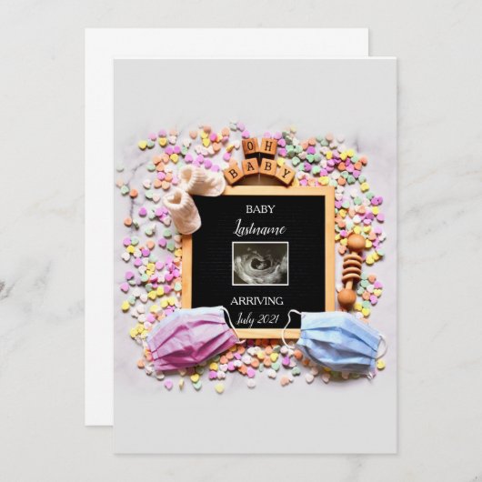 Zwangerschap Aankondiging Kaart (Voorkant / Achterkant)