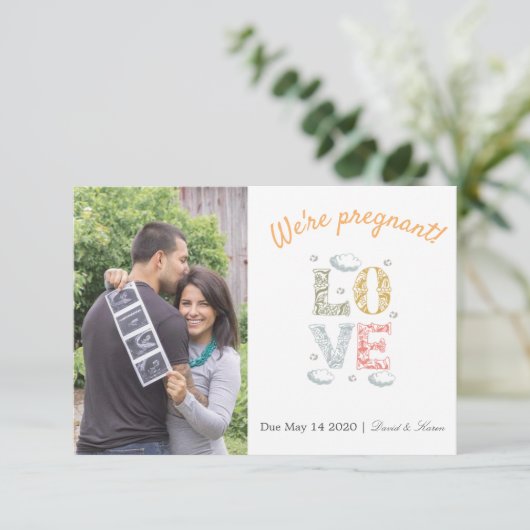 Zwangerschap Aankondiging Kaart (Staand voorkant)