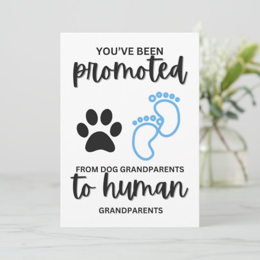 Zwangerschap Aankondiging Kaart aan Dog grootouder (Staand voorkant)