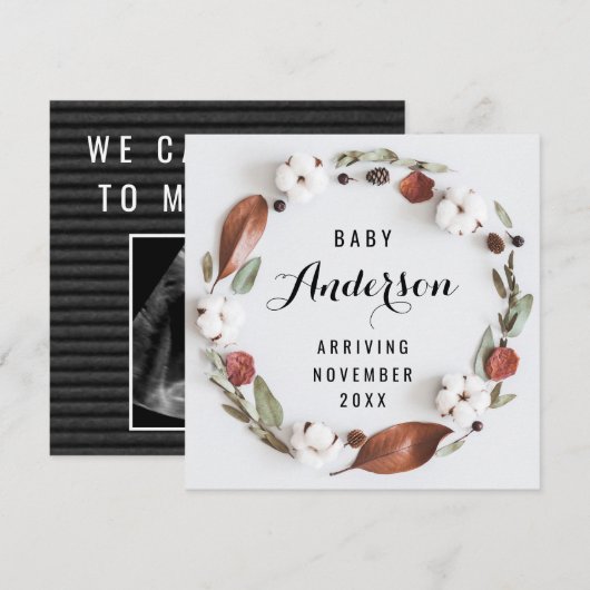 Zwangerschap Aankondiging - Katoen Herfst Warm (Voorkant / Achterkant)