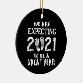 Zwangerschap Aankondiging Keramisch Ornament (Rechts)