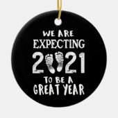 Zwangerschap Aankondiging Keramisch Ornament (Voorkant)