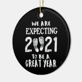 Zwangerschap Aankondiging Keramisch Ornament (Links)