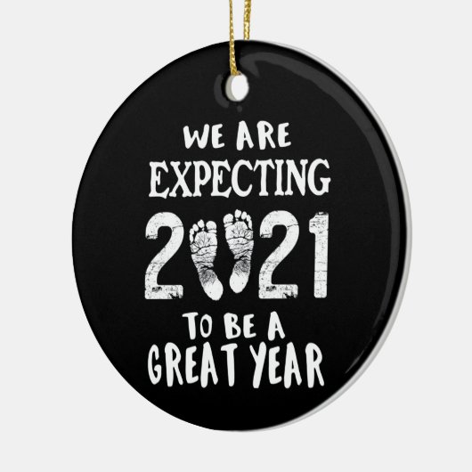 Zwangerschap Aankondiging Keramisch Ornament (Links)